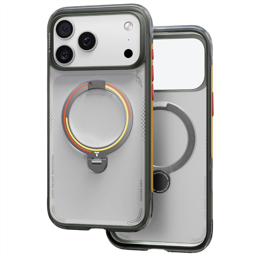 MagSafe ovitek za Apple iPhone 18 Pro / 17 Pro, Torras, Ostand Q3 Air Football, Siva