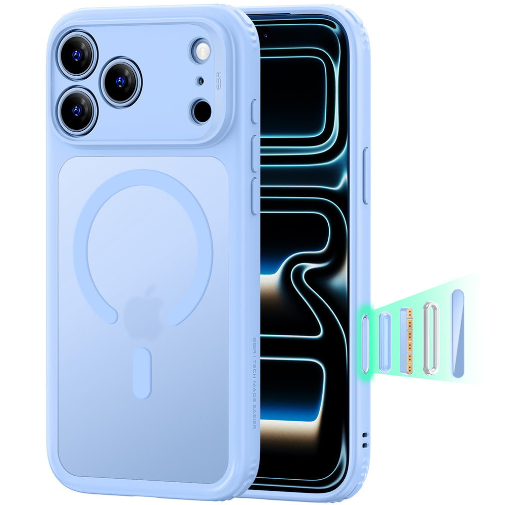 MagSafe ovitek za Apple iPhone 18 Pro, ESR, Classic Hybrid, Satinirano modra