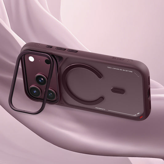 MagSafe ovitek za Apple iPhone 18 Pro Max / 17 Pro Max, Blueo, stojalo za odvajanje toplote, satenasto bordo rdečega odtenka