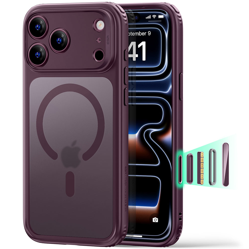 MagSafe ovitek za Apple iPhone 18 Pro Max / 17 Pro Max, ESR, Classic Hybrid, Temno bordo mat