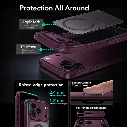MagSafe ovitek za Apple iPhone 18 Pro Max / 17 Pro Max, ESR, Classic Hybrid, Temno bordo mat