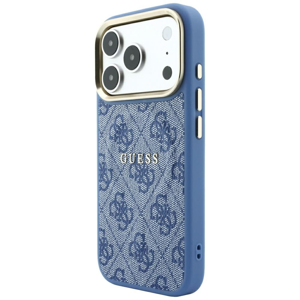 MagSafe ovitek za Apple iPhone 18 Pro Max / 17 Pro Max, Guess, 4G Relief Classic, Modra
