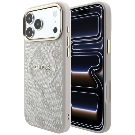 MagSafe ovitek za Apple iPhone 18 Pro Max / 17 Pro Max, Guess, 4G Relief Classic, Roza