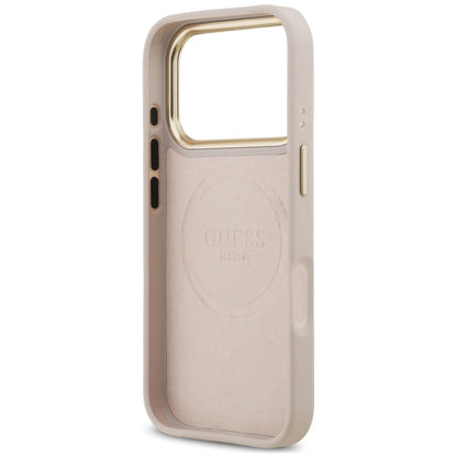 MagSafe ovitek za Apple iPhone 18 Pro Max / 17 Pro Max, Guess, 4G Logo Plate, rožnat