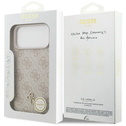 Ovitek MagSafe za Apple iPhone 18 Pro Max / 17 Pro Max, Guess, 4G Small and Classic, Roza