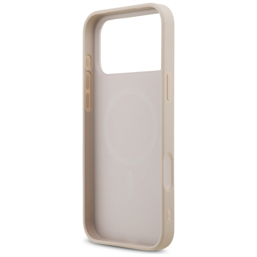 Ovitek MagSafe za Apple iPhone 18 Pro Max / 17 Pro Max, Guess, 4G Small and Classic, Roza