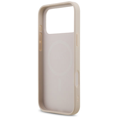 Ovitek MagSafe za Apple iPhone 18 Pro Max / 17 Pro Max, Guess, 4G Small and Classic, Roza