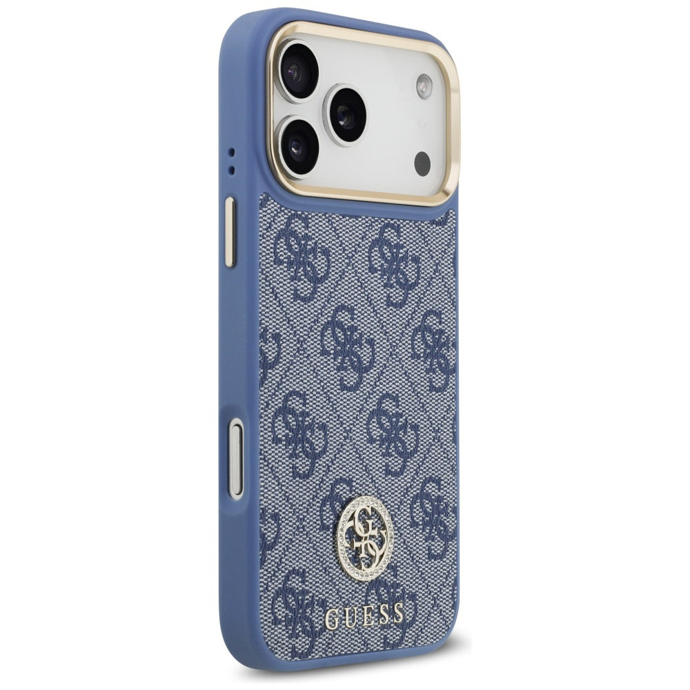 MagSafe ovitek za Apple iPhone 18 Pro Max / 17 Pro Max, Guess, 4G Strass Logo, moder

