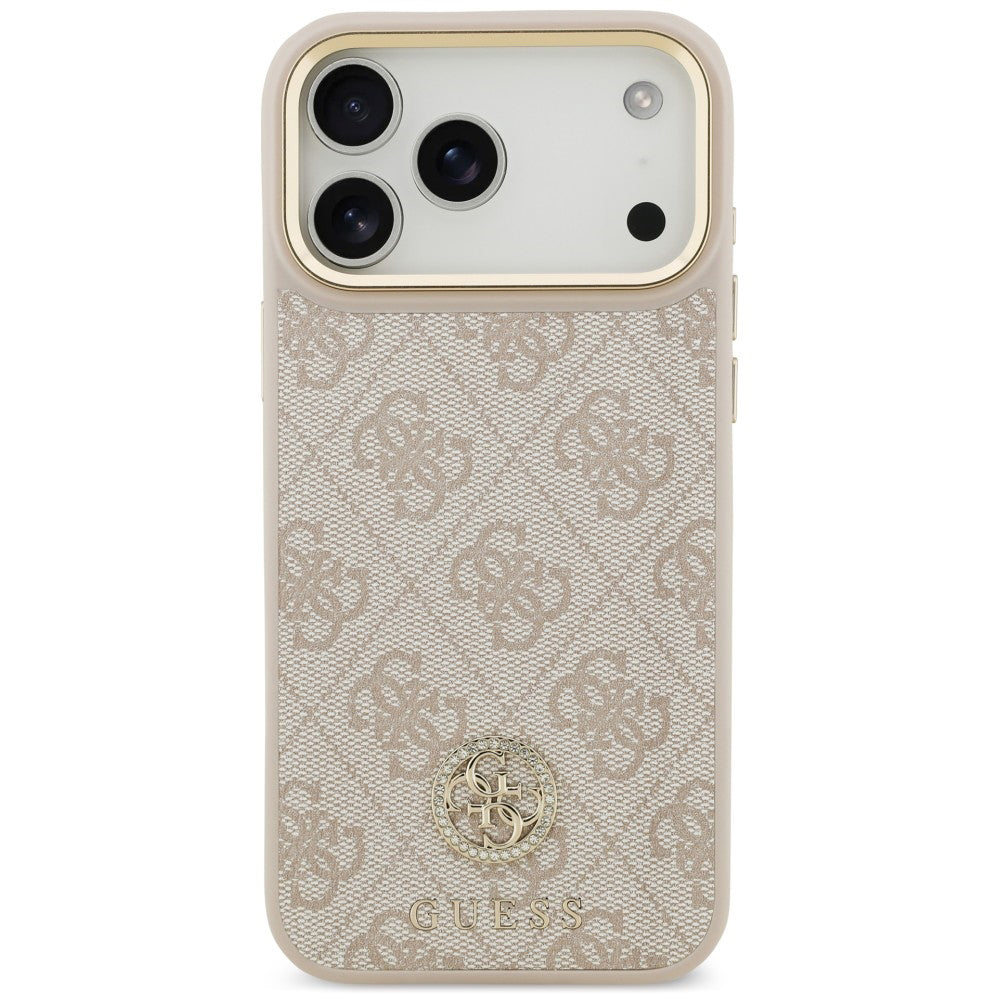 MagSafe ovitek za Apple iPhone 18 Pro Max / 17 Pro Max, Guess, 4G Strass Logo, roza
