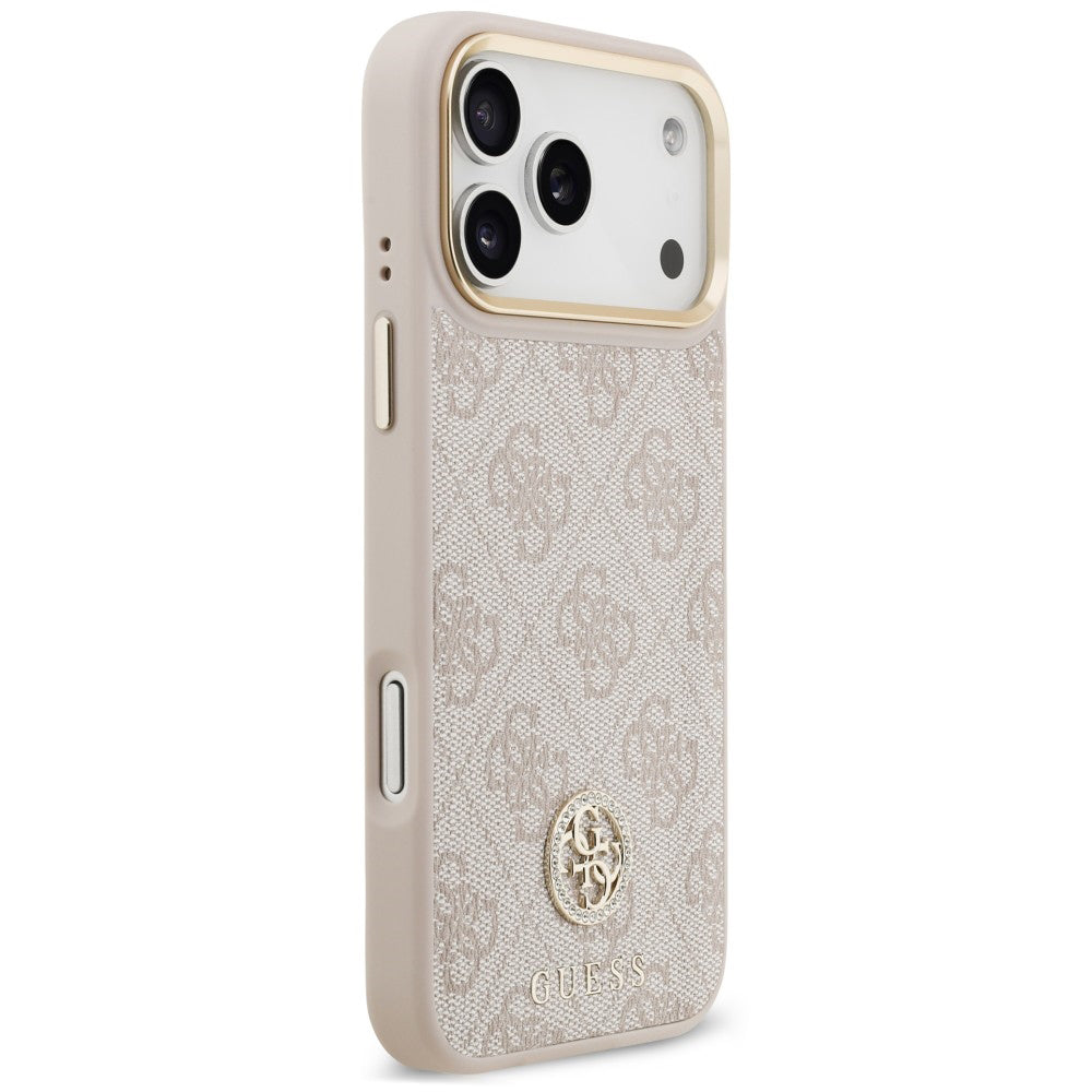MagSafe ovitek za Apple iPhone 18 Pro Max / 17 Pro Max, Guess, 4G Strass Logo, roza