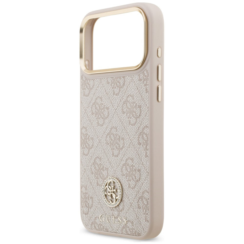 MagSafe ovitek za Apple iPhone 18 Pro Max / 17 Pro Max, Guess, 4G Strass Logo, roza