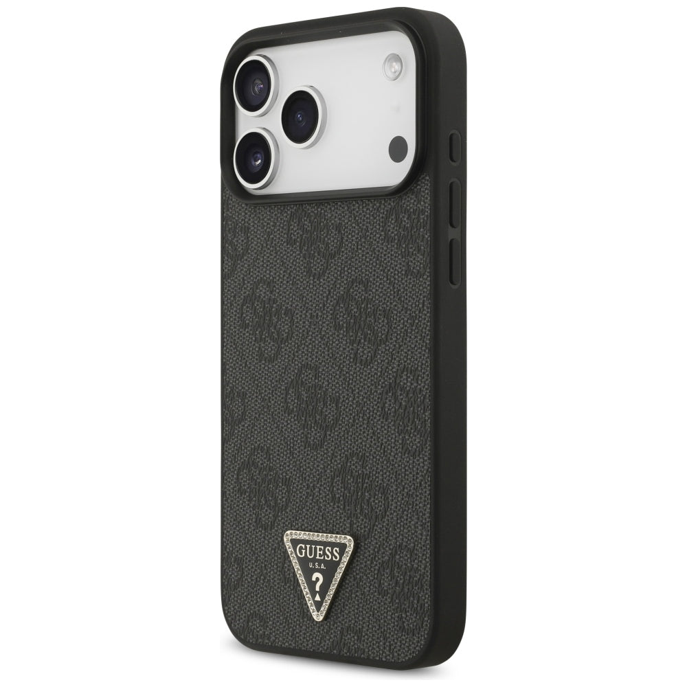 MagSafe ovitek za Apple iPhone 18 Pro Max / 17 Pro Max, Guess, 4G Triangle Strass, Črn