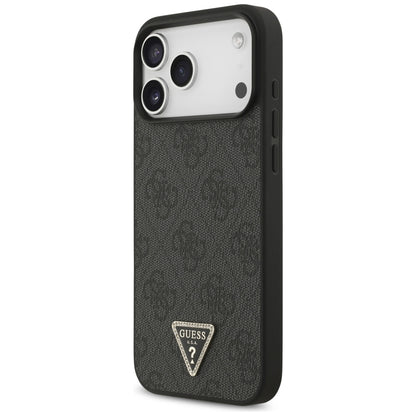 MagSafe ovitek za Apple iPhone 18 Pro Max / 17 Pro Max, Guess, 4G Triangle Strass, Črn