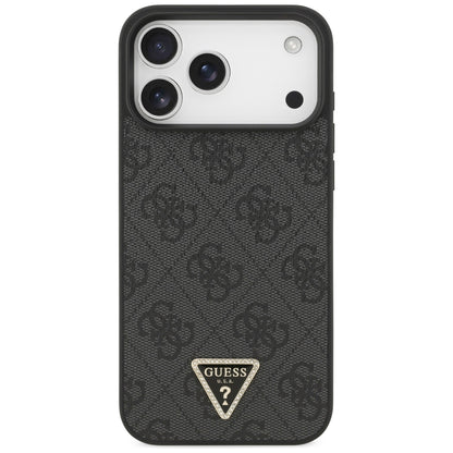 MagSafe ovitek za Apple iPhone 18 Pro Max / 17 Pro Max, Guess, 4G Triangle Strass, Črn