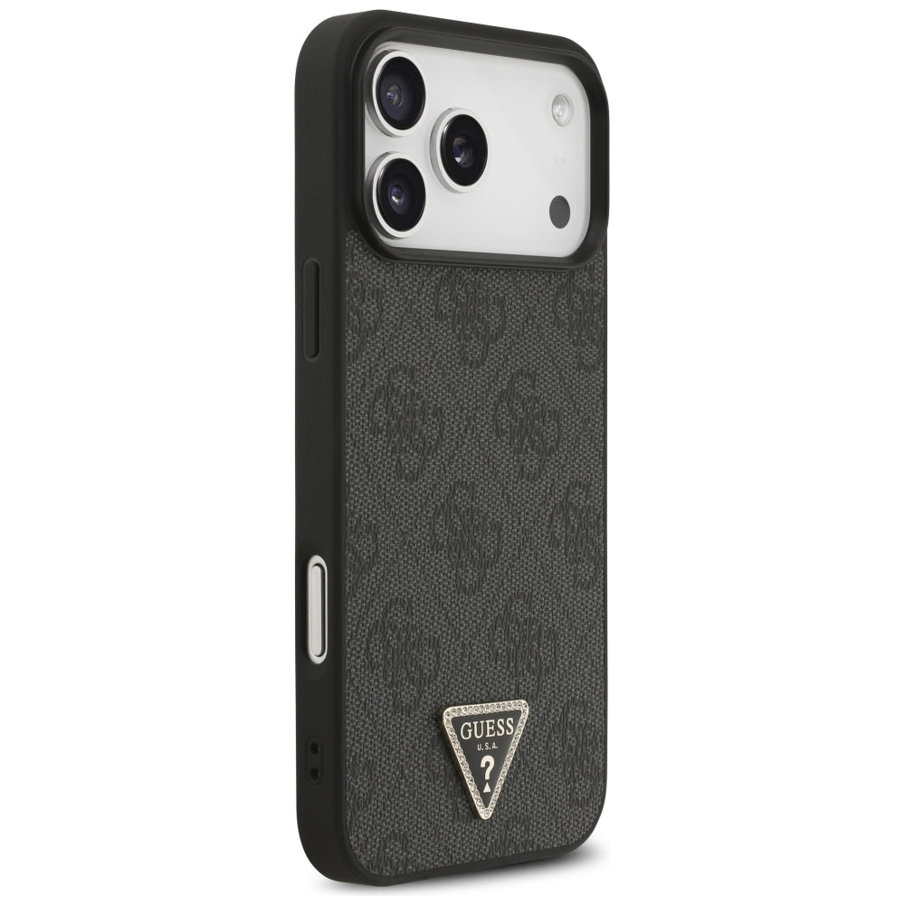 MagSafe ovitek za Apple iPhone 18 Pro Max / 17 Pro Max, Guess, 4G Triangle Strass, Črn