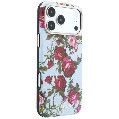 MagSafe ovitek za Apple iPhone 18 Pro Max / 17 Pro Max, Guess, Blossom Roses Print, modra