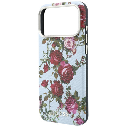MagSafe ovitek za Apple iPhone 18 Pro Max / 17 Pro Max, Guess, Blossom Roses Print, modra