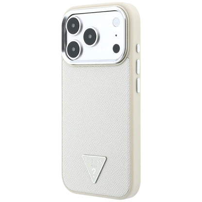 MagSafe Case for Apple iPhone 18 Pro Max / 17 Pro Max, Guess, Grained Triangle Logo, Beige