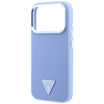 MagSafe Case for Apple iPhone 18 Pro Max / 17 Pro Max, Guess, Grained Triangle Logo, Blue