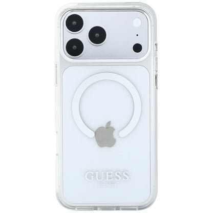 MagSafe Case for Apple iPhone 18 Pro Max / 17 Pro Max, Guess, Metal Outline, Silver