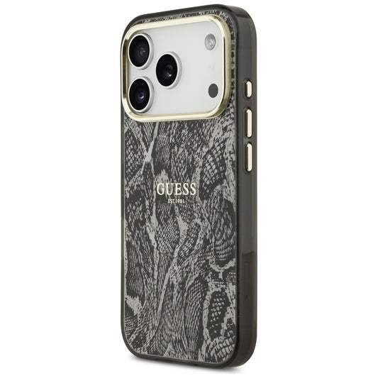 MagSafe ovitek za Apple iPhone 18 Pro Max / 17 Pro Max, Guess, Python Pattern, črn