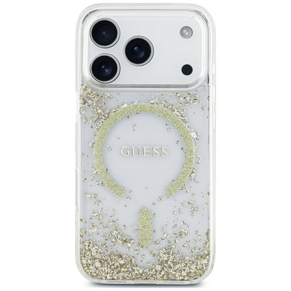 MagSafe ovitek za Apple iPhone 18 Pro Max / 17 Pro Max, Guess, smolnato dno z bleščicami, zlata
