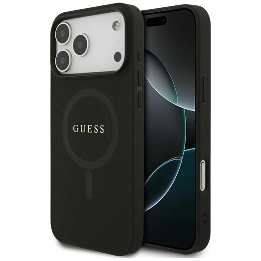 MagSafe ovitek za Apple iPhone 18 Pro Max / 17 Pro Max, Guess, Saffiano, Črn