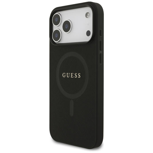 MagSafe ovitek za Apple iPhone 18 Pro Max / 17 Pro Max, Guess, Saffiano, Črn
