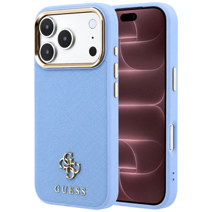 MagSafe ovitek za Apple iPhone 18 Pro Max / 17 Pro Max, Guess, Saffiano Small 4G Classic, Bleu