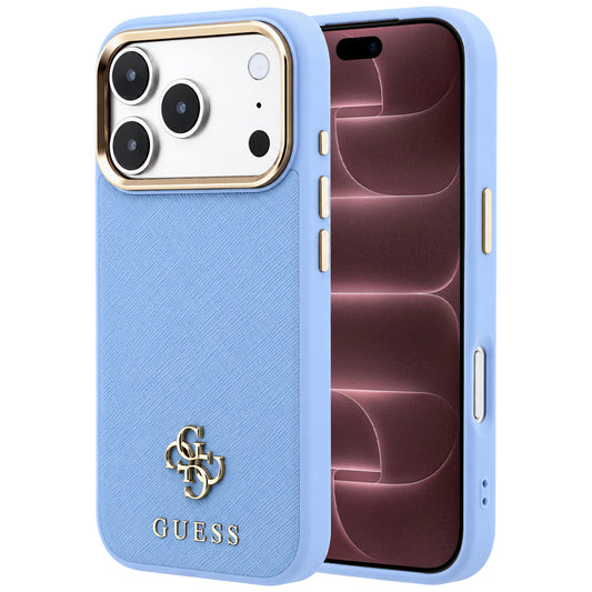 MagSafe ovitek za Apple iPhone 18 Pro Max / 17 Pro Max, Guess, Saffiano Small 4G Classic, Bleu