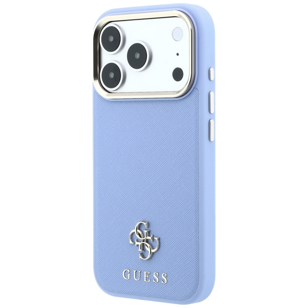 MagSafe ovitek za Apple iPhone 18 Pro Max / 17 Pro Max, Guess, Saffiano Small 4G Classic, Bleu