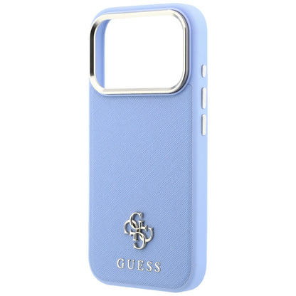 MagSafe ovitek za Apple iPhone 18 Pro Max / 17 Pro Max, Guess, Saffiano Small 4G Classic, Bleu