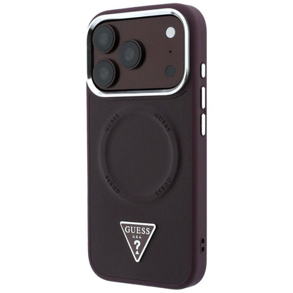 MagSafe ovitek za Apple iPhone 18 Pro Max / 17 Pro Max, Guess, Triangle Logo, bordo