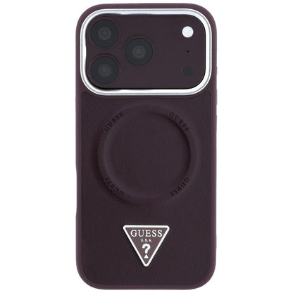 MagSafe ovitek za Apple iPhone 18 Pro Max / 17 Pro Max, Guess, Triangle Logo, bordo