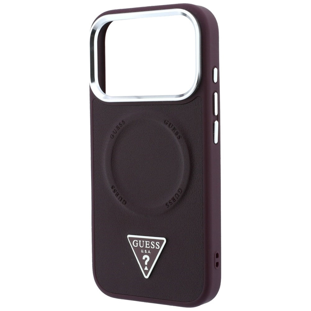 MagSafe ovitek za Apple iPhone 18 Pro Max / 17 Pro Max, Guess, Triangle Logo, bordo