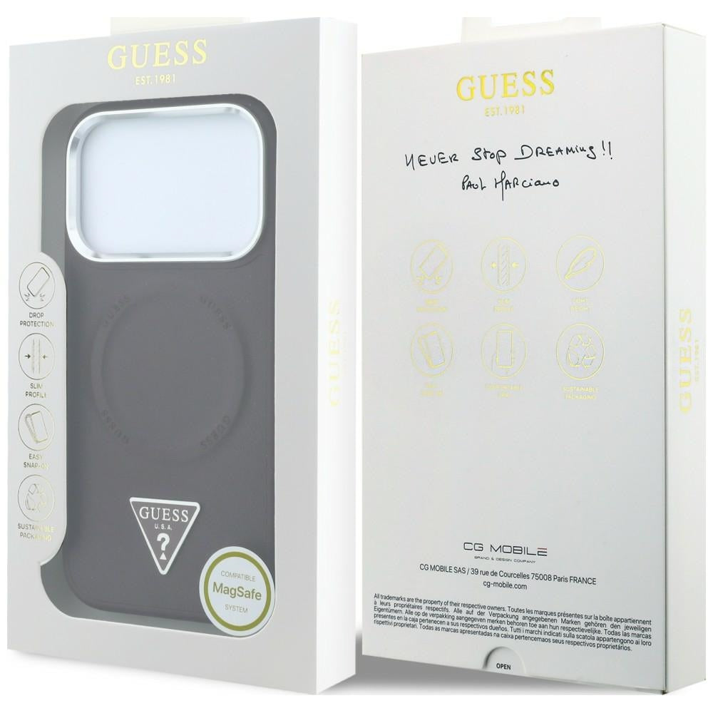 MagSafe ovitek za Apple iPhone 18 Pro Max / 17 Pro Max, Guess, Triangle Logo, bordo