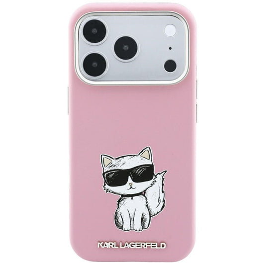 Ovitek MagSafe za Apple iPhone 18 Pro Max / 17 Pro Max, Karl Lagerfeld, Choupette Sketch, roza