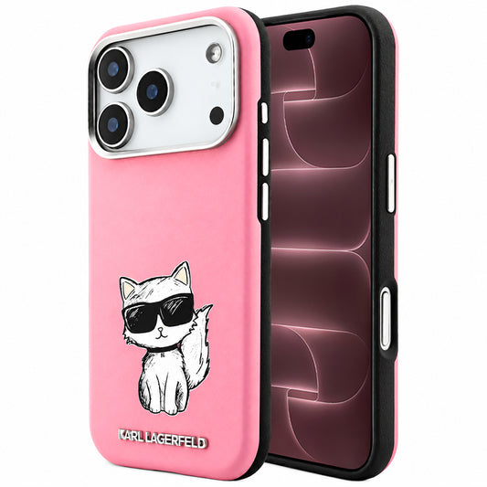 Ovitek MagSafe za Apple iPhone 18 Pro Max / 17 Pro Max, Karl Lagerfeld, Choupette Sketch, roza