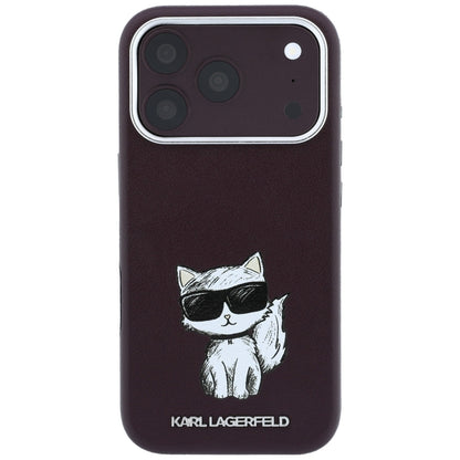 MagSafe Case for Apple iPhone 18 Pro Max / 17 Pro Max, Karl Lagerfeld, Choupette Sketch, Burgundy