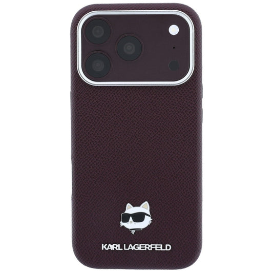 MagSafe ovitek za Apple iPhone 18 Pro Max / 17 Pro Max, Karl Lagerfeld, zrnata glava Choupette, bordo