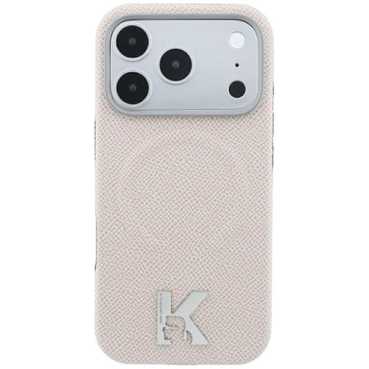 MagSafe Case for Apple iPhone 18 Pro Max / 17 Pro Max, Karl Lagerfeld, Grained Embossed Ring, Beige