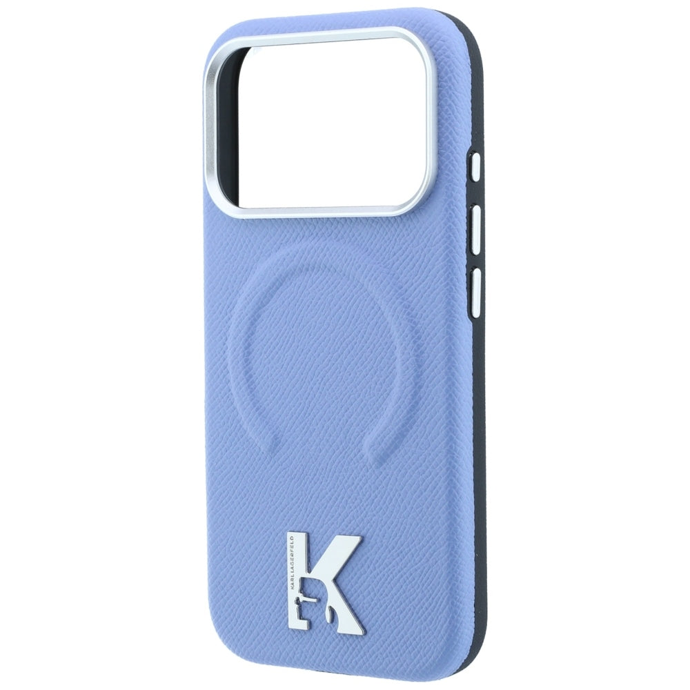 MagSafe Case for Apple iPhone 18 Pro Max / 17 Pro Max, Karl Lagerfeld, Grained Embossed Ring, Blue