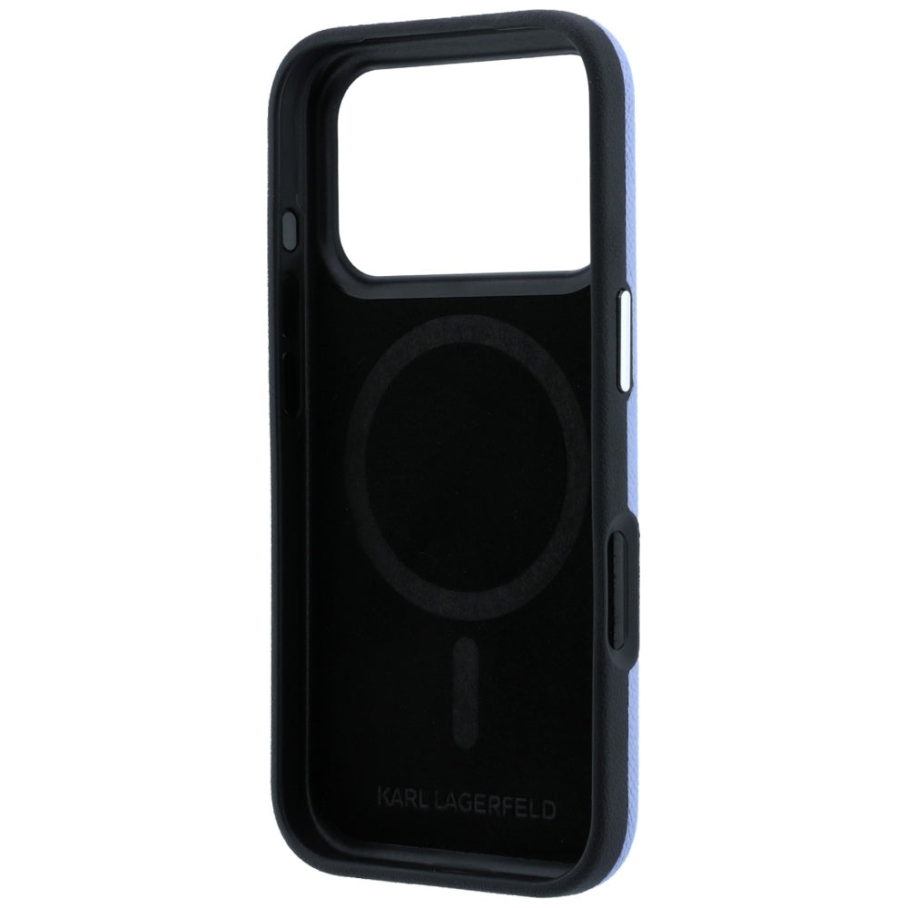 MagSafe Case for Apple iPhone 18 Pro Max / 17 Pro Max, Karl Lagerfeld, Grained Embossed Ring, Blue