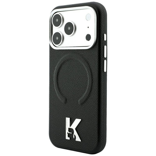 Ovitek MagSafe za Apple iPhone 18 Pro Max / 17 Pro Max, Karl Lagerfeld, Grained Embossed Ring, črn