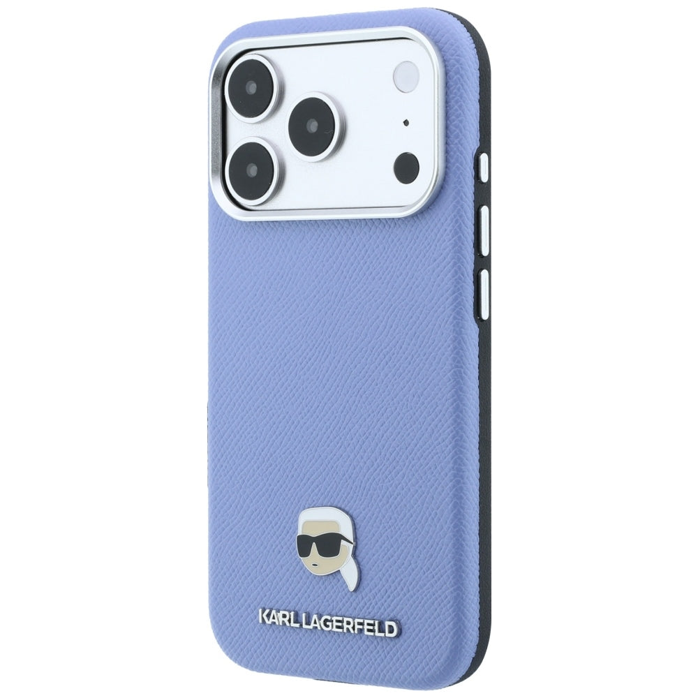 MagSafe ovitek za Apple iPhone 18 Pro Max / 17 Pro Max, Karl Lagerfeld, zrnata kovina Karl Head, modra