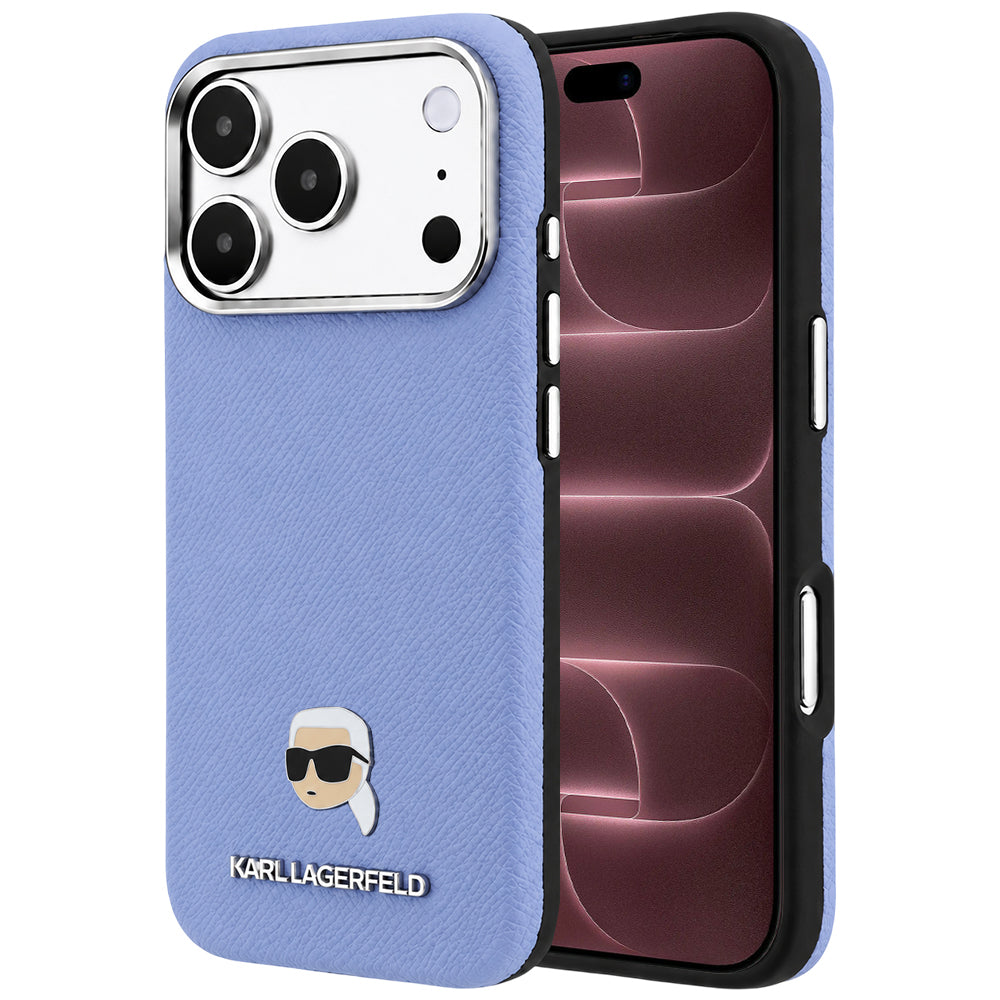 MagSafe ovitek za Apple iPhone 18 Pro Max / 17 Pro Max, Karl Lagerfeld, zrnata kovina Karl Head, modra