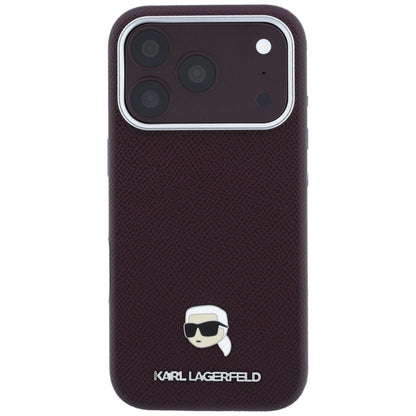 MagSafe ovitek za Apple iPhone 18 Pro Max / 17 Pro Max, Karl Lagerfeld, zrnata kovina Karl Head, bordo
