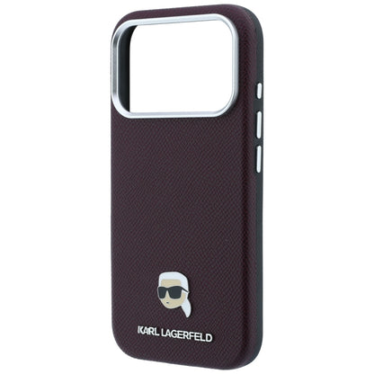 MagSafe ovitek za Apple iPhone 18 Pro Max / 17 Pro Max, Karl Lagerfeld, zrnata kovina Karl Head, bordo