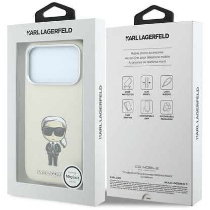 MagSafe Case for Apple iPhone 18 Pro Max / 17 Pro Max, Karl Lagerfeld, Ikonik Sketch, Beige