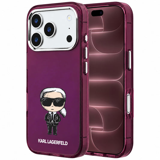 MagSafe ovitek za Apple iPhone 18 Pro Max / 17 Pro Max, Karl Lagerfeld, IML Ikonik Sketch Print, Vijoličen